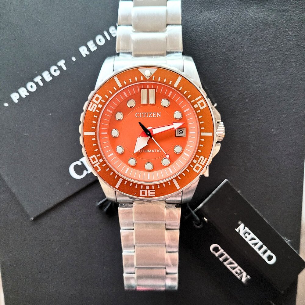 Citizen Men's Automatic Promaster Marine Sports Orange Dial Watch